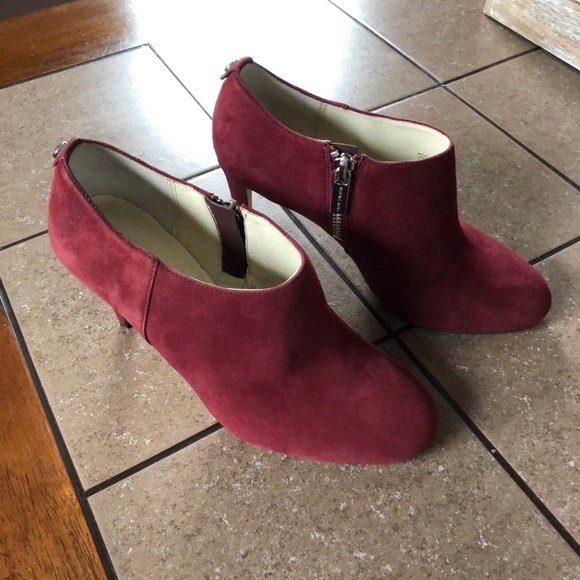 MICHAEL Michael Kors Deep Wine Suede Ankle Bootie - Picture 2 of 7